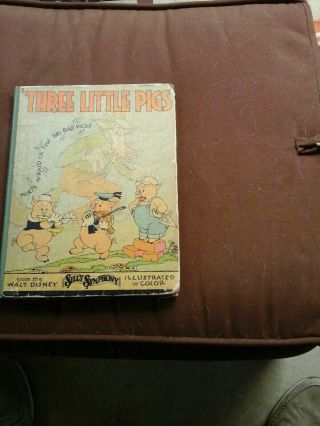 Rare 1933/1934 Three Little Pigs & Big Bad Wolf Book Walt Disney Silly Symphony