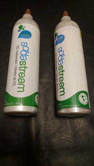 2 Sodastream Co2 Cylinder 130l 33oz Soda Stream Empty Canisters Rare Find