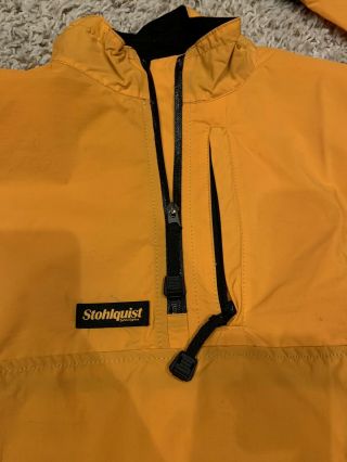 Rare Stohlquist Water Ware Orange Lightweight Waterproof Jacket Med Euc