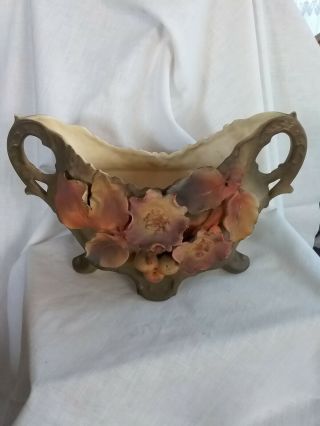 Rare Royal Dux Amphora Austrian Art Nouveau Floral Design Planter