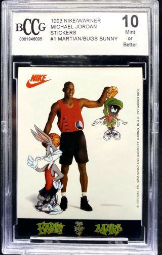 1993/94 Nike Warner Stickers Michael Jordamn Bugs Bunny/marvin Bccg 10 Rare