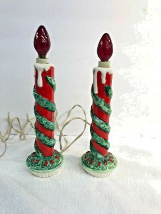 Rare Htf Vintage Relco Japan Christmas Electric Candle Lamp Lights