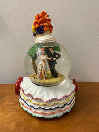 I Love Lucy Snow Globe Spinning W/music “rare” Tropical Beach Party Theme