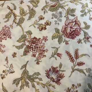 Pottery Barn Full/queen Duvet Cover Floral On Cream Rare Shabby Cottage Chic F/q