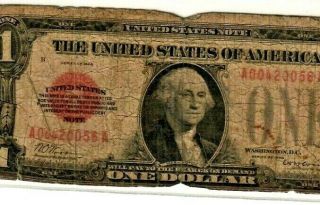$1 " Red Seal " 1928 (united States Note) $1 " Red Seal " 1928 (united States) Rare