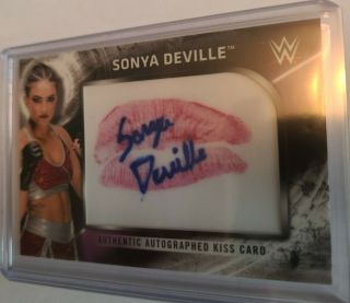 2018 Topps Wwe Autographed Kiss Card Sonya Deville K - Sd 