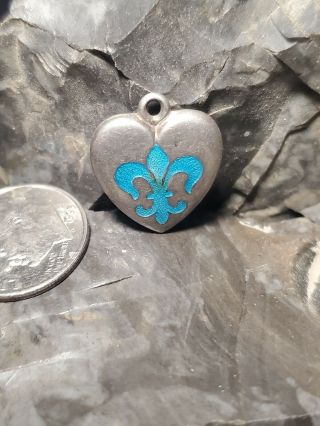 Blue Heart Vintage Sterling Silver Charm Enamel The Rare One