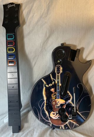 Xbox 360 Guitar Hero Gibson Les Paul Wireless Controller - Rare Slash Faceplate