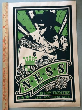 Rare 2008 Mike Ness Concert Tour Poster El Rey Theater 1/250 27 " X 18 " Social D