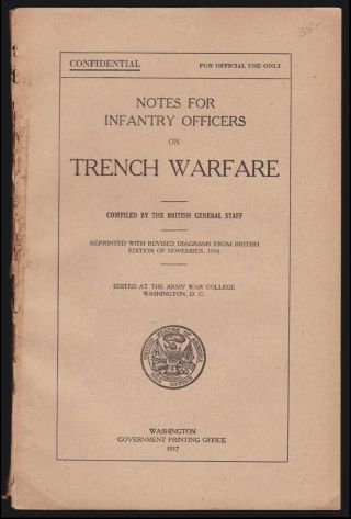Rare World War One Ww1 Trenches Warfare Infantry Troop Training Guide Diagrams