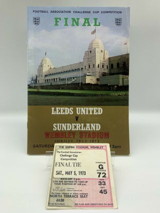Rare Leeds United V Sunderland 1973 Fa Cup Final Programme,  Ticket Wembley