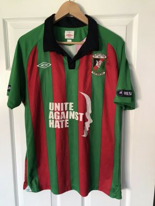 Rare Glentoran Fc Unite Against Hate Football Shirt 2010/11 Umbro Large 5