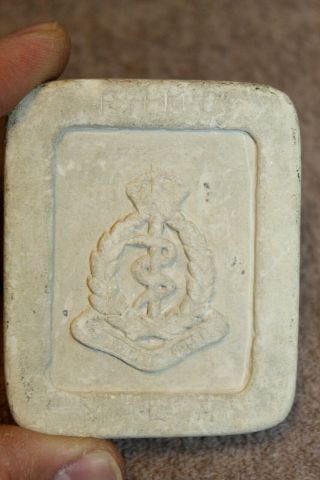 Rare Ww1 British Army Medical Corps " Ramc " In Malta Stone Trench Art