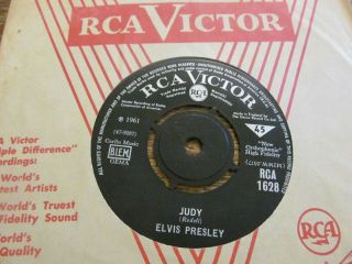 Elvis Presley " Judy " Rare Uk 7 " - Rca Victor Records Rca 1628