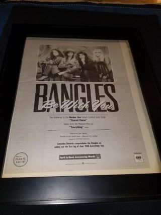The Bangles Be With You Rare Radio Promo Poster Ad Framed