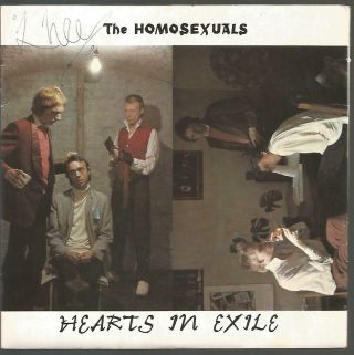 The Homosexuals - Hearts In Exile Rare 1978 Uk Wave 45,  Insert Vg/vg,  Woc