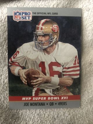 Rare Joe Montana 1990 Pro Set Bowl Xvi Mvp Card