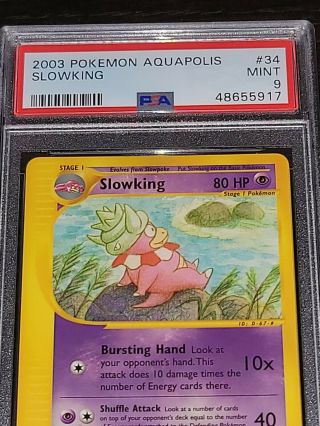 Psa 9 Slowking 34 Aquapolis Non - Holo Rare Pokemon Card