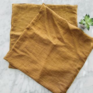 Restoration Hardware Tan Linen Pillow Covers X2 20 " Camel Belgium Linen Usa Rare