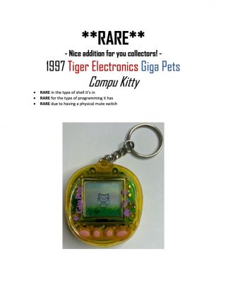 Rare Collectors 1997 Tiger Electronics Giga Pets Compu Kitty