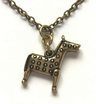 Kalevala Koru Kk Finland - Very Cute Bronze Necklace " Runoratsu  Horse " Rare