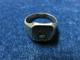 Rare Orig Ww2 Sterling Silver Ring " Winnipeg Grenadiers - Hong Kong " Mc & Co