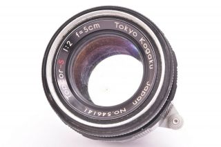 Rare Tokyo Kogaku Topcor - S Lens 50mm/f2 Leica 39mm Lmt Screw Mount 546141