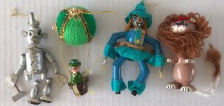 Vintage Kurt Adler Wood Christmas Ornaments Wizard Of Oz 1970s Set Of 4 Rare