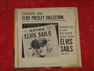 Elvis Presley Rock 45 Rpm Record & Rare Sleeve (elvis Sails) Shape