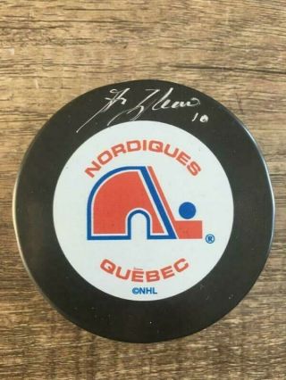 Guy Lafleur Autographed/signed Quebec Nordiques Puck Rare