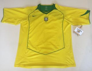 Nike Brazil Home Soccer Jersey Brasil Football 2004 2006 Shirt Xl 