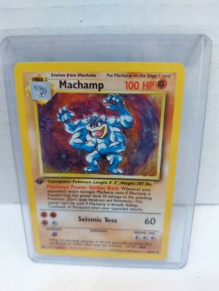 Pokemon Machamp Holo 1st Edition Base Set Card 8/102