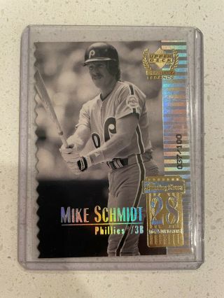 1999 Upper Deck Century Legends Mike Schmidt Die Cut Gold 037/100 Rare 99