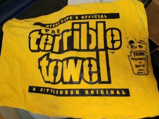 Pittsburgh Steelers Myron Cope Terrible Towel 2006 Vs Detroit Jan 1 Rare