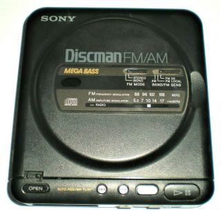 Sony Discman D - T24 Mega Bass Portable Cd Player W/ Fm - Am Stereo Pro Rare