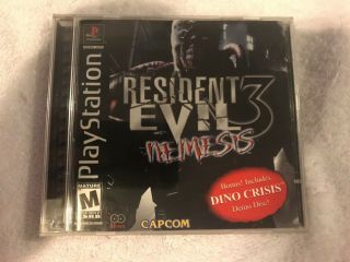 Rare Sony Ps1 Resident Evil 3 Nemesis Complete 2 - Disc: Game And Dino Crisis Demo