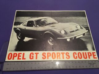 Opel Gt Sports Coupe 1900 Brochure 1968 - Uk Issue - Rare