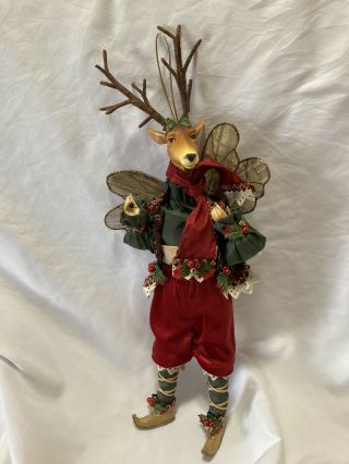 Rare Mark Roberts Collectible Christmas Reindeer Fairy Ornament 18” Tall