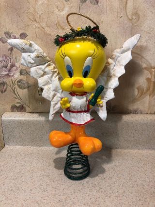 Rare Vintage 1992 Warner Bros Tweety Bird Christmas Tree Topper 11.  5 "