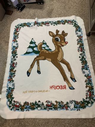 Rudolph - The Island Of Misfit Toys Throw Blanket 57 x 46 RARE Very Hard to Find 2
