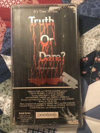 Rare Truth Or Dare Vhs Tape 1986 Rare Horror
