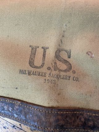 A18 VINTAGE WW2 1942 Milwaukee Saddlery HORSE SADDLE ACCESSORY Blanket U.  S.  Rare 2