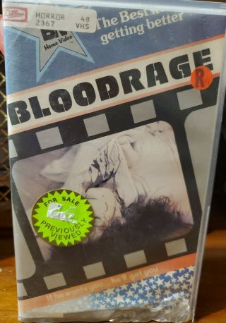 Bloodrage Vhs Very Rare Late 70 