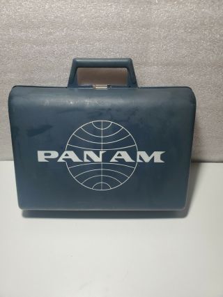 Rare Vintage Pan Am 11 X 16 Inch Plastic Tote Bag Navy Blue Look Closely At Pics