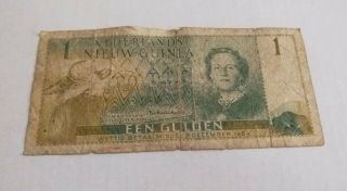 Netherlands Dutch Guinea 1 Gulden (guilder) Very Rare Old Banknote