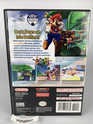 Mario Sunshine (GameCube,  2002) Rare Black Label Complete 2