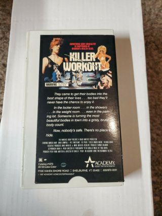 Killer Workout 1987 Academy Home Ent VHS Rare Horror Slasher 80s Cult Classic 3