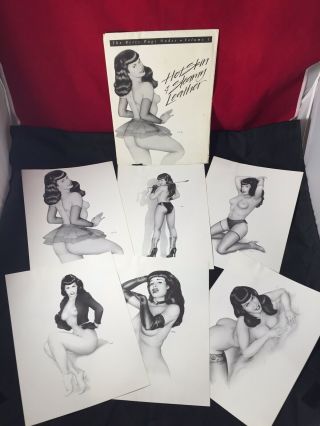 Rare Vintage 60’s Bettie Page Litho By Kola 157 Of 1000 Risque 8x10 Pinup Set 3