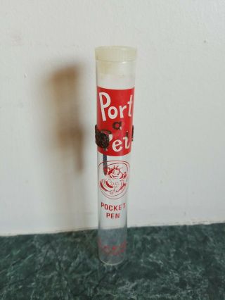 Rare Vintage Sea Monkeys Glass Port A Pet Pocket Pen 5 3/4 " 1970