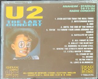 U2 The Last Concert (Anaheim Stadium) 14.  11.  92 RARE COLLECTOR ' S ITEM 2